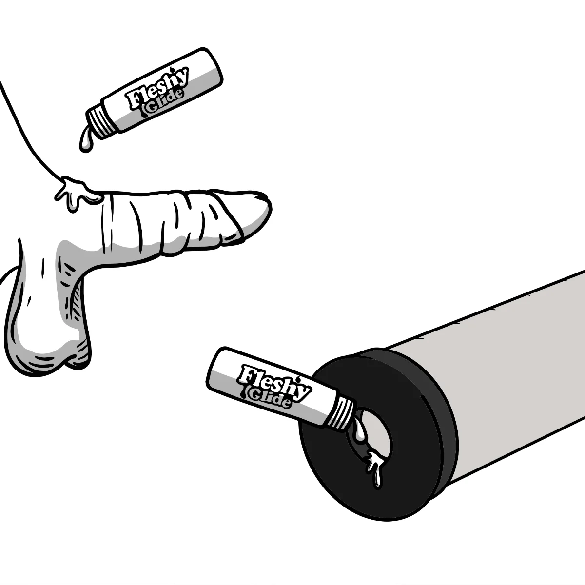 apply lube on base of penis and cylinder