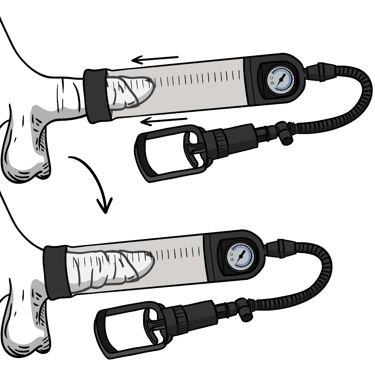 insert penis in vacumate manual