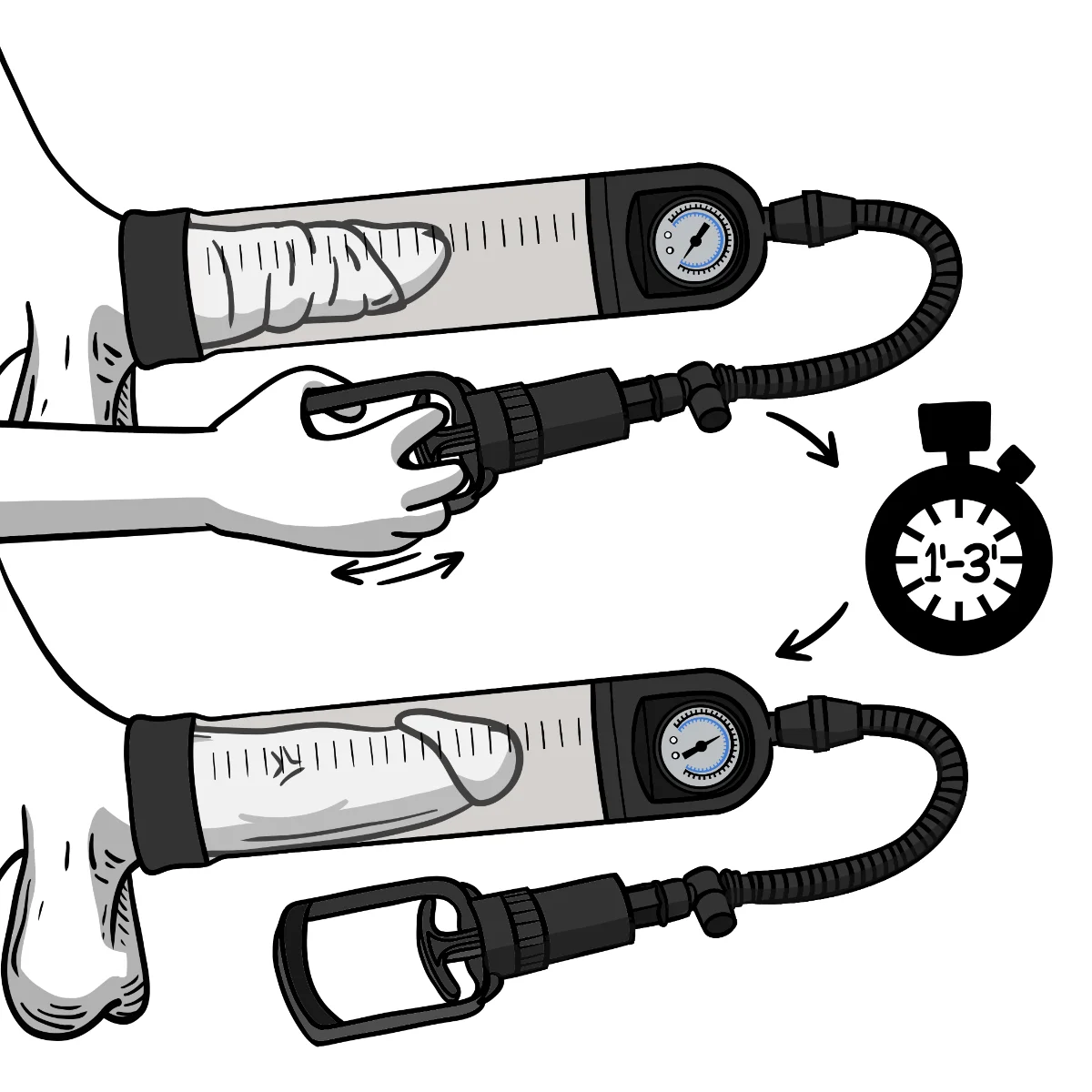 trigger pump vacumate manually