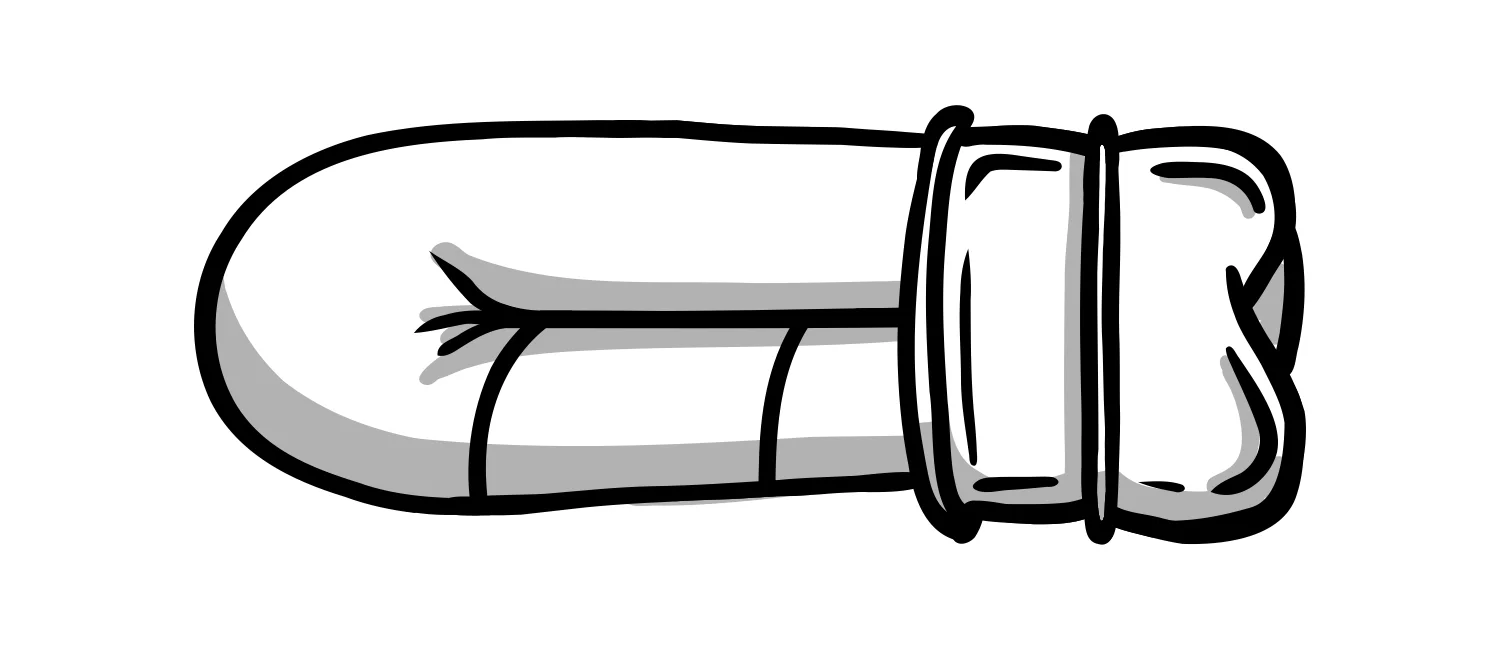 secure the towel with a rubber band