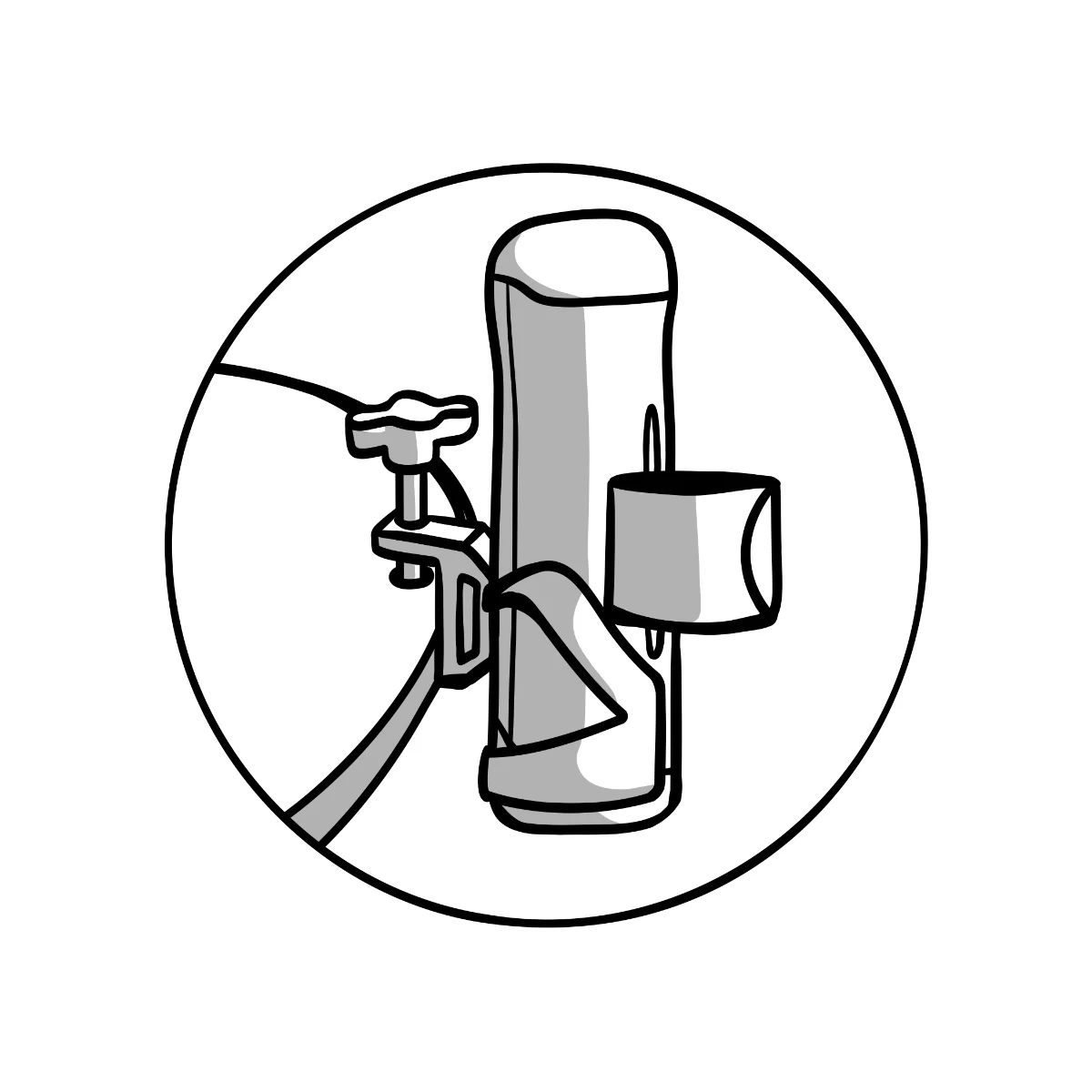 the handy c clamp and bottle holder mount